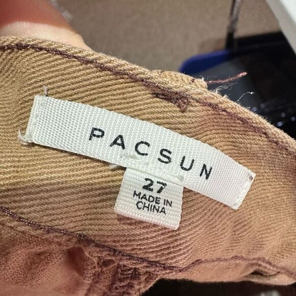 PACSun Cut Off Cargo Hi Rise Workwear Brown Shorts Size 27 Size 4 Utility - Picture 3 of 10